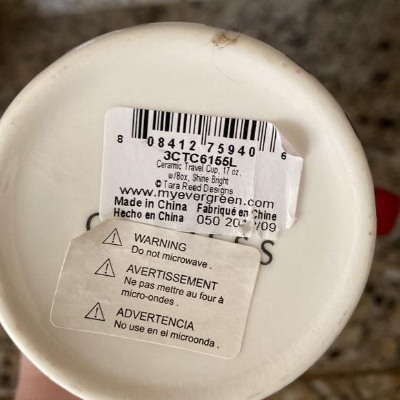 🆕MY EVERGREEN: Christmas themed ceramic travel mug NWT 14 oz - Picture 4 of 7